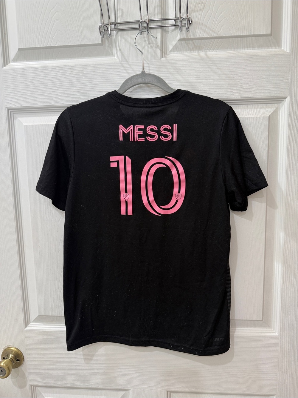 ⚽️ adidas MESSI Black T-Shirt Jersey with Pink Messi 10 Inter Miami FC